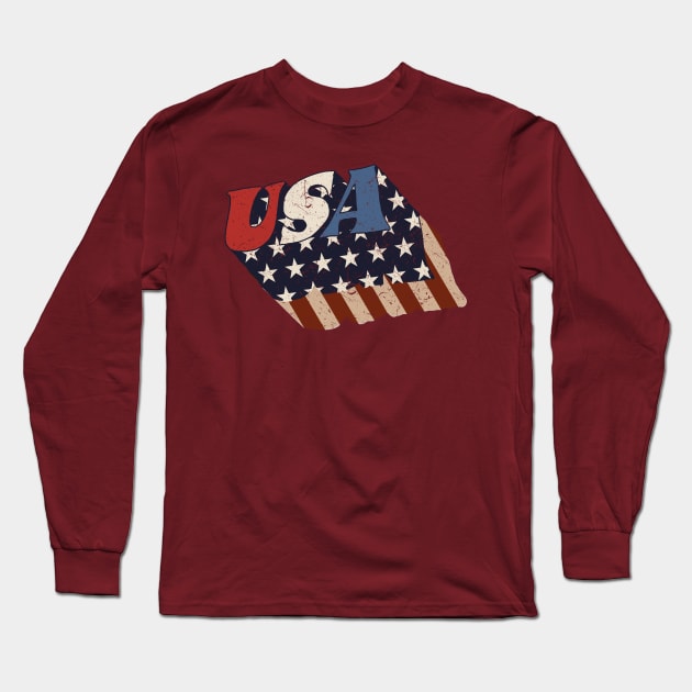 Stars and Stripes USA Long Sleeve T-Shirt by BOEC Gear